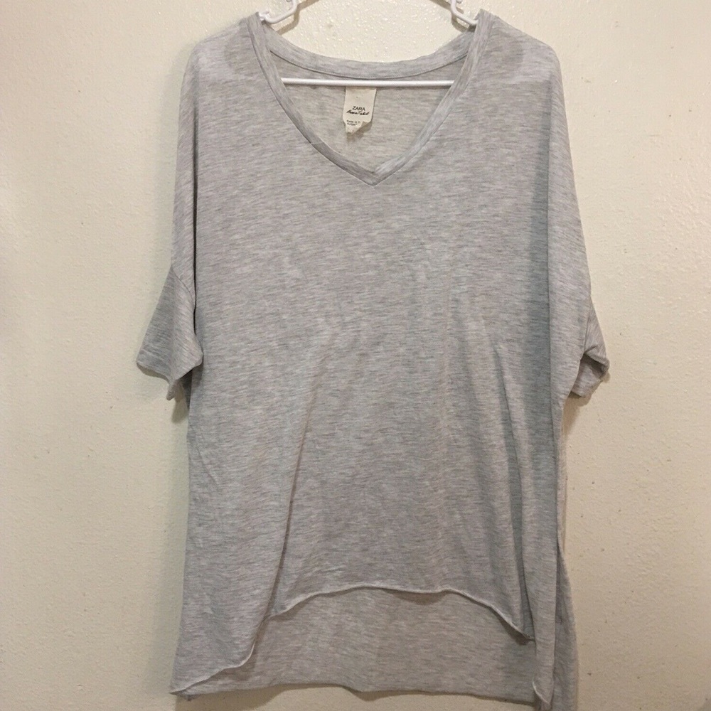 Zara Grey V-Neck Basic T-Shirt !